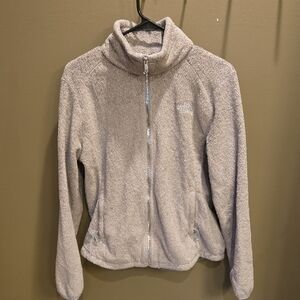 The North Face Full-Zip Sherpa Jacket — Light Gray